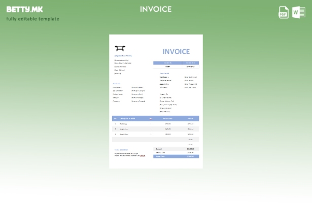 Шаблон за фактура за салата во модерен стил